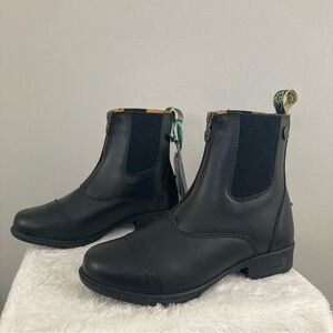 Moretta Clio Paddock Equestrian black ankle zip up Chelsea Boots women’s size 5